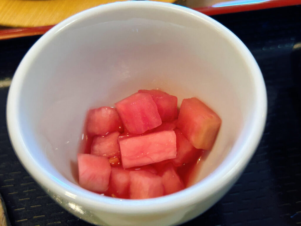 会津迎賓館 寿し万 こわっぱ定食 漬物