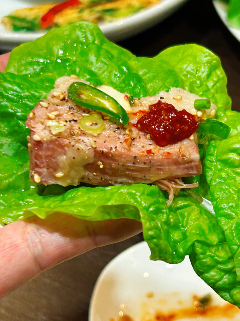 花郎亭 茹で豚サンチュサム