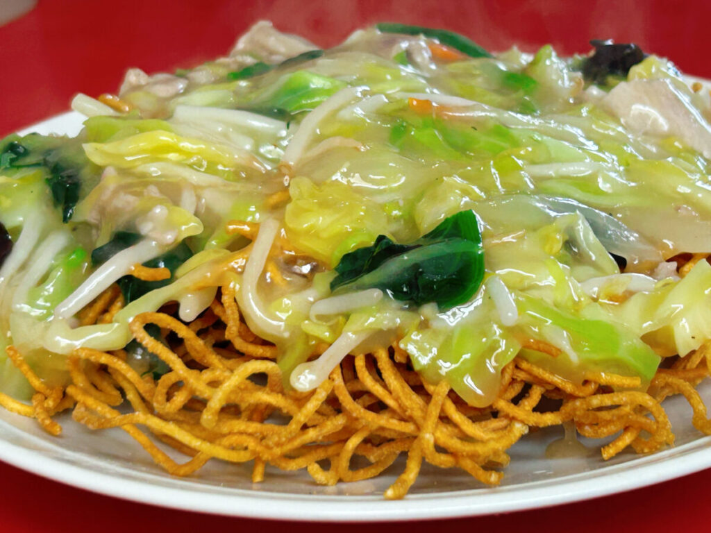 萬来軒 千石店 揚げ焼きそば大盛