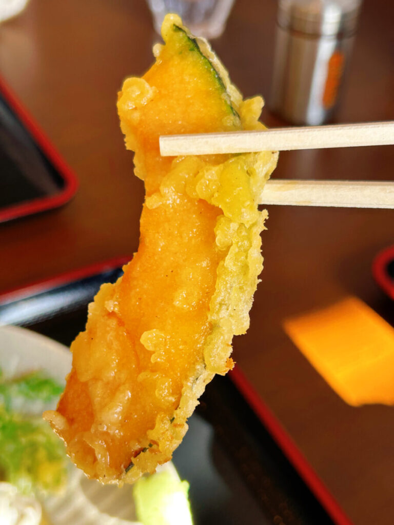 霧幻庵(むげんあん) 霧幻峡のそば かぼちゃの天ぷら