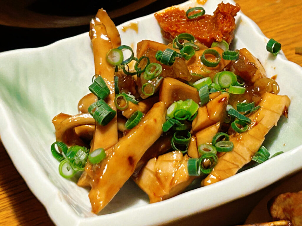 全会津地酒協同組合 連合会 もっきりセンター 会津支部 馬のユビヌキ にんにく醤油炒め