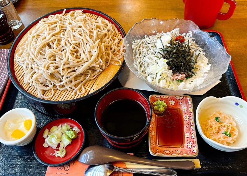 そばの蔵 美國庵 釜揚げシラスとねぎとろ丼とそば大盛