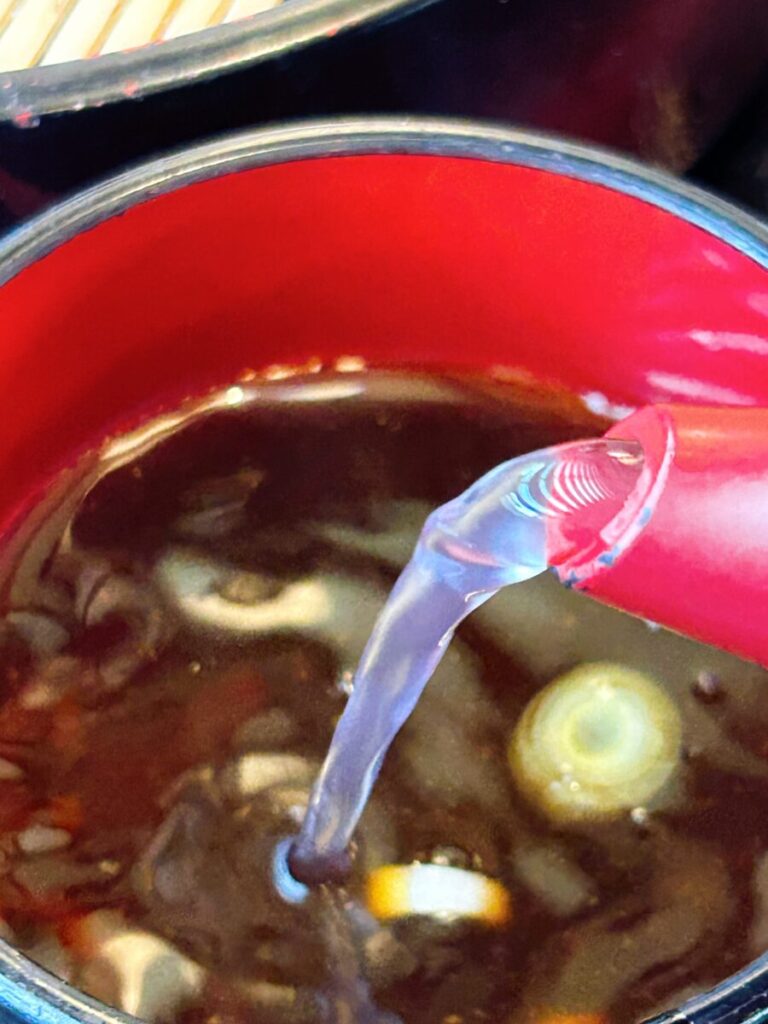 そばの蔵 美國庵 釜揚げシラスとねぎとろ丼とそば大盛 そば湯