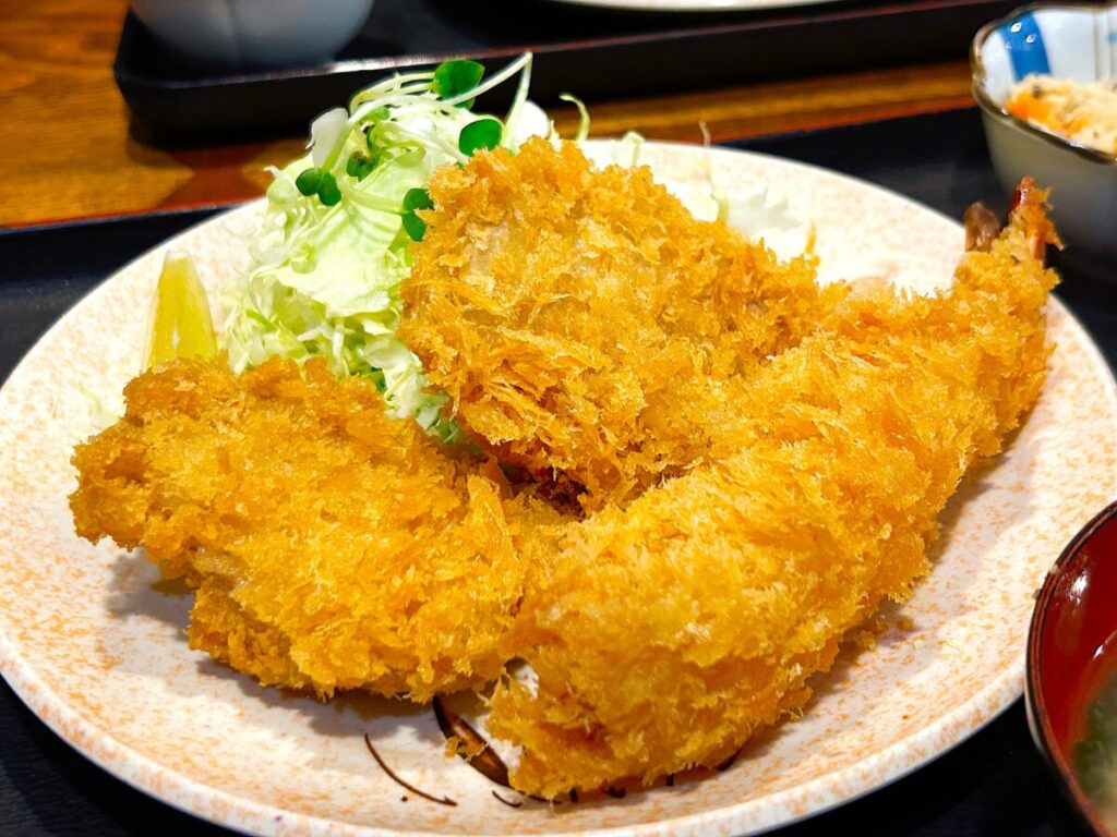 いろり 下郷町 ジャンボエビフライ＆ヒレカツ定食