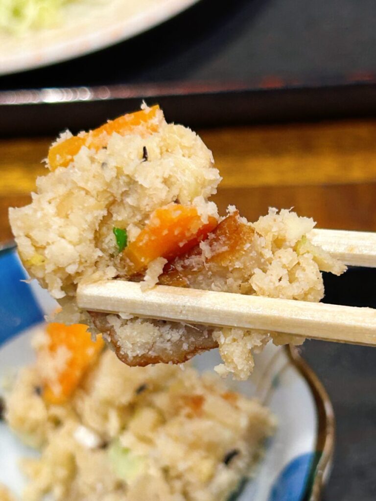 いろり 下郷町 ジャンボエビフライ＆ヒレカツ定食 おから（卯の花）
