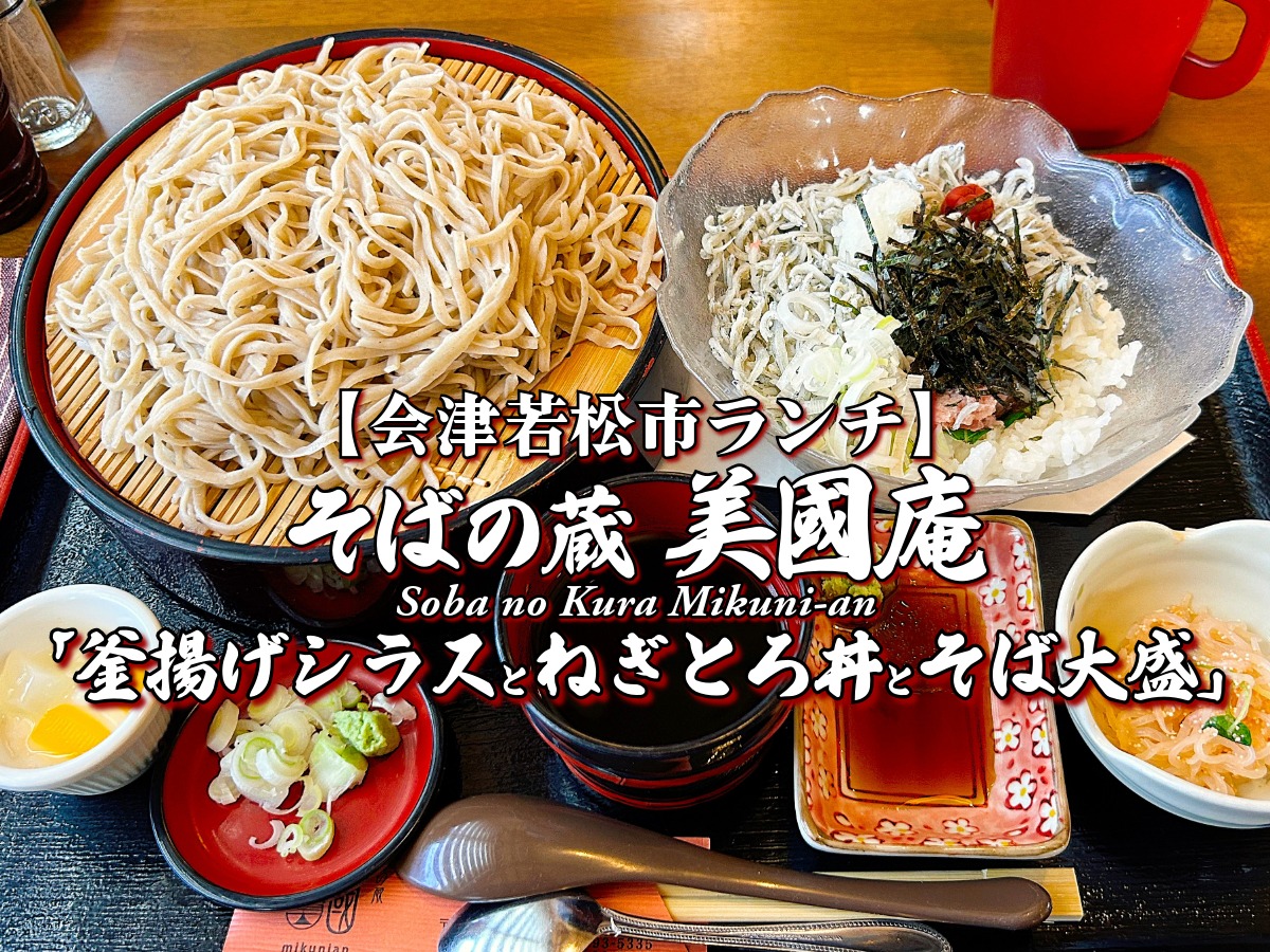 『そばの蔵 美國庵』釜揚げシラスとねぎとろ丼とそば大盛編 【会津若松市】 ランチ グルメ みくにあん