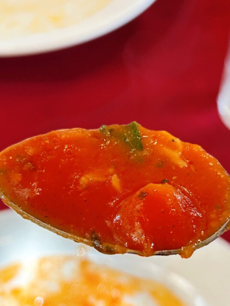 ポタジエレストラン 菜園ランチ モッツァレラチーズのトマトソーススパゲッティー