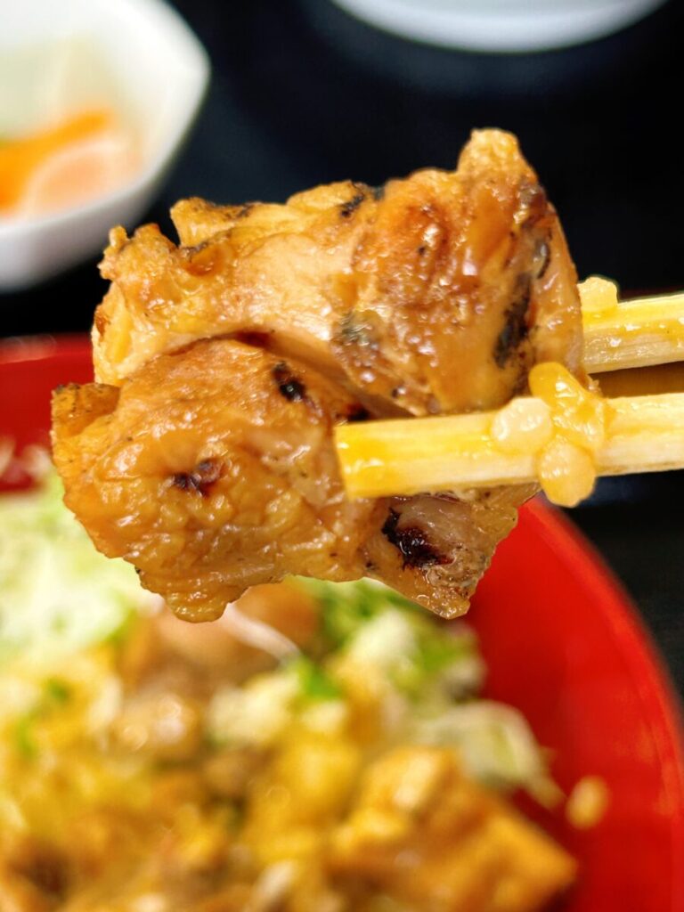 麺とお米の毘沙門天 こってり濃厚豚骨醤油毘沙ラーメン＆炭焼き半やきとり丼（タレ）