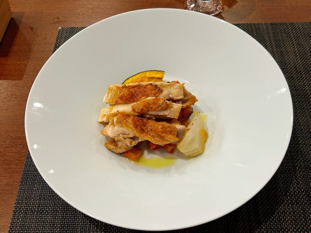 レストラン ラ レゾン コース料理 オードブル 鶏肉のラタトゥイユ