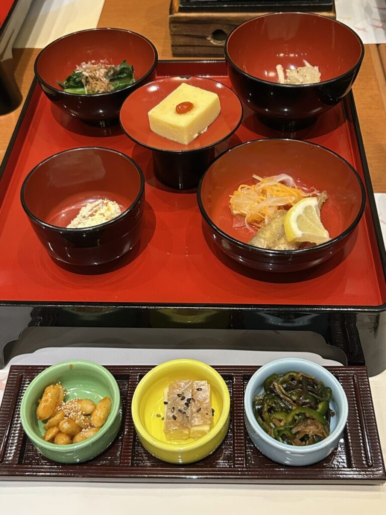 鶴我 会津本店 祝膳・小鉢三種