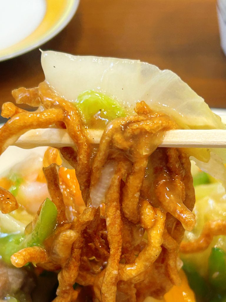 まいどさん 海鮮揚げ焼き 揚げ焼きそば かた焼きそば デカ盛り